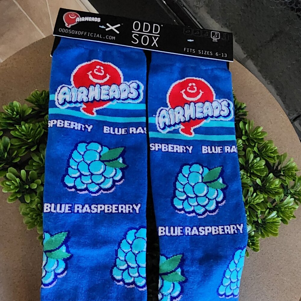 NWT Odd Sox Airheads Blue Rasberry Over the Calf Socks - Picture 1 of 4